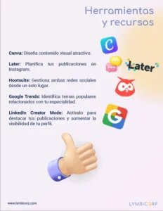 Hoja de apps recomendadas para las redes sociales